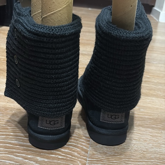 EUC UGG Black Carley Knit Tall Button Boots size 7 - Picture 8 of 12